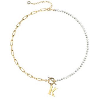 14k Gold Plated Initial Link Chain Necklace