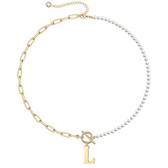 14k Gold Plated Initial Link Chain Necklace