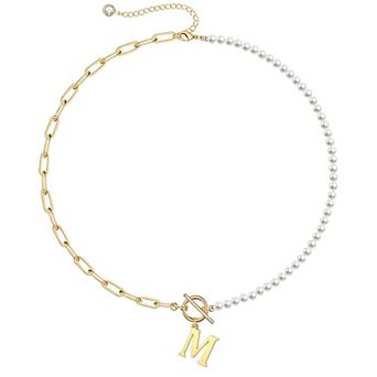14k Gold Plated Initial Link Chain Necklace