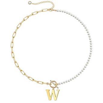 14k Gold Plated Initial Link Chain Necklace