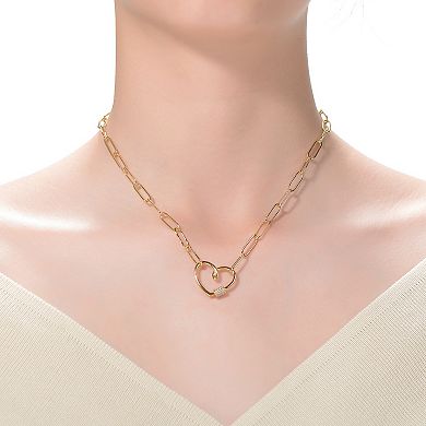 14k Gold Plated Heart Charm Pendant Necklace