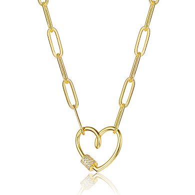 14k Gold Plated Heart Charm Pendant Necklace