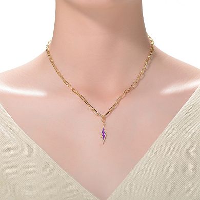 14k Gold Plated Lightning Bolt Pendant Necklace