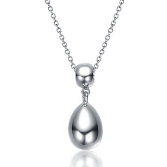 14k Gold Plated Puffy Teardrop Pendant Necklace