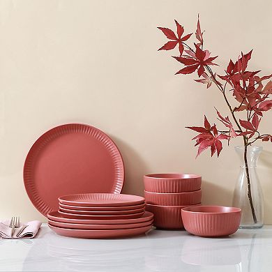 Stone Lain Logan Stoneware 12-Piece Dinnerware Set