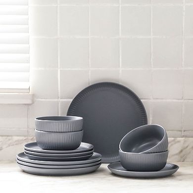 Stone Lain Logan Stoneware 12-Piece Dinnerware Set