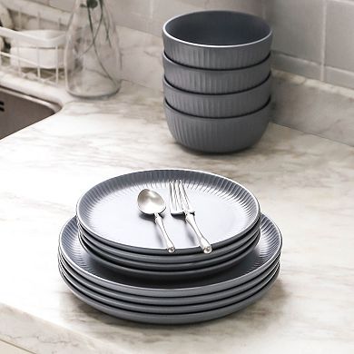 Stone Lain Logan Stoneware 12-Piece Dinnerware Set