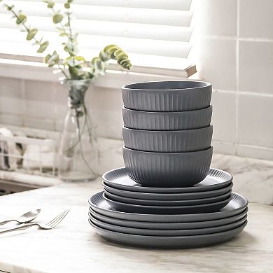 Stone Lain Logan Stoneware 12-Piece Dinnerware Set