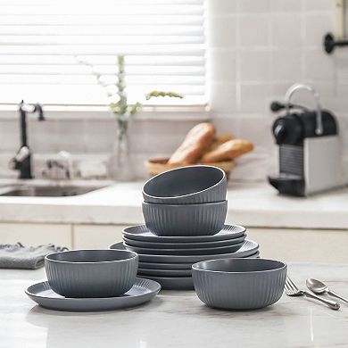 Stone Lain Logan Stoneware 12-Piece Dinnerware Set
