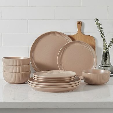 Stone Lain Logan Stoneware 12-Piece Dinnerware Set
