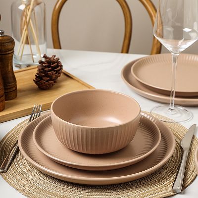 Stone Lain Brown Dinner Set Stone Lain Shosai Stoneware Sand