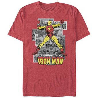 Big & Tall Marvel Iron Man The Invincible Comic Scenes Graphic Tee