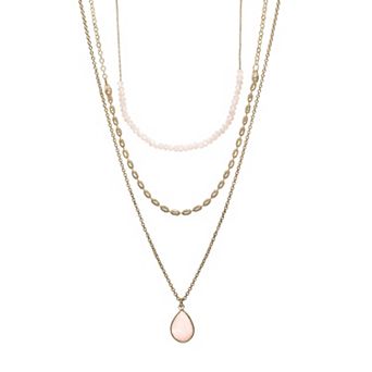 LC Lauren Conrad Layered Beaded Channel Necklace
