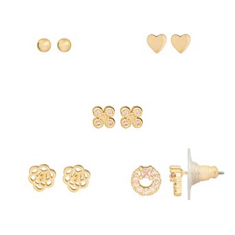 LC Lauren Conrad 5-Pair Delicate Rose Stud Earring Set