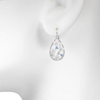 LC Lauren Conrad Simulated Pearl Flowers Frame Drop Earrings