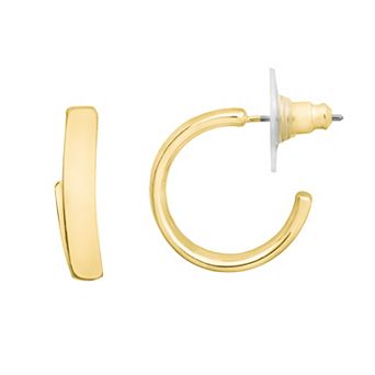 LC Lauren Conrad Smooth Metal Medium Hoops