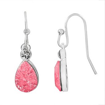 LC Lauren Conrad Crackled Teardrop Gem Drop Earrings
