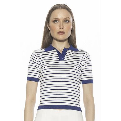 Women's ALEXIA ADMOR Elani Short Sleeve Knit Polo Shirt