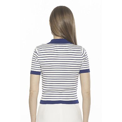 Women's ALEXIA ADMOR Elani Short Sleeve Knit Polo Shirt