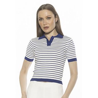 Women's ALEXIA ADMOR Elani Short Sleeve Knit Polo Shirt