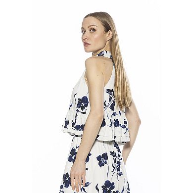 Women's ALEXIA ADMOR Roth Smocked Halter Ruffle Top
