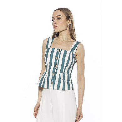 Women's ALEXIA ADMOR Poelne Removable Strap Button Down Vest Top