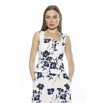 Women's ALEXIA ADMOR Poelne Removable Strap Button Down Vest Top
