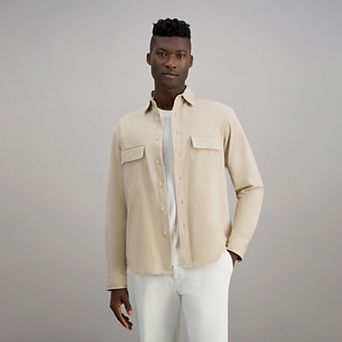 Men's Haggar® Long Sleeve Herringbone Button Down Shacket