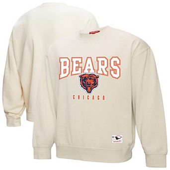 Women's Mitchell & Ness Cream Chicago Bears Fandom Fleece Pullover Sweatshirt