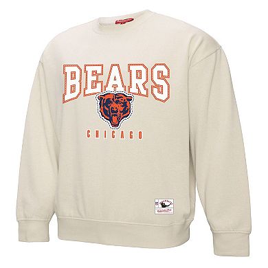 Women's Mitchell & Ness Cream Chicago Bears Fandom Fleece Pullover Sweatshirt