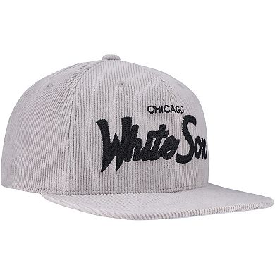 Men's Mitchell & Ness Gray Chicago White Sox Corduroy Snapback Hat