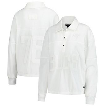 Women's The Wild Collective White Tampa Bay Buccaneers Mesh Mixed Media T-Shirt