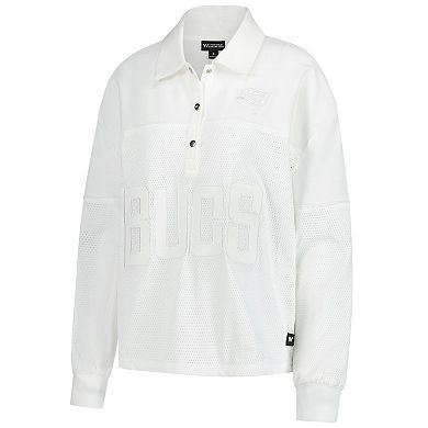 Women's The Wild Collective White Tampa Bay Buccaneers Mesh Mixed Media T-Shirt