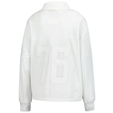 Women's The Wild Collective White Tampa Bay Buccaneers Mesh Mixed Media T-Shirt