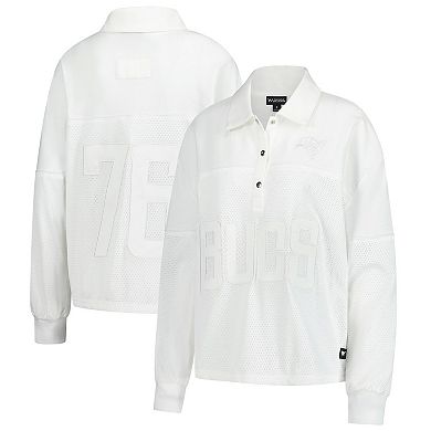 Women's The Wild Collective White Tampa Bay Buccaneers Mesh Mixed Media T-Shirt