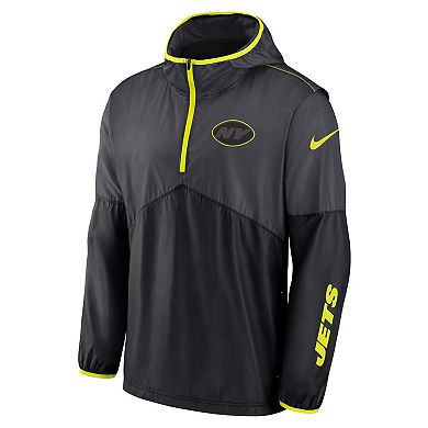 Men's Nike Anthracite New York Jets Volt Hoodie Half-Zip Jacket