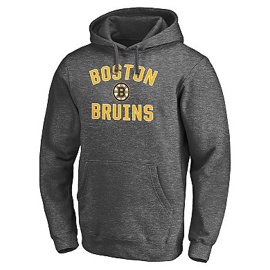 Men's Charcoal Boston Bruins Victory Arch Team Fitted Pullover Hoodie