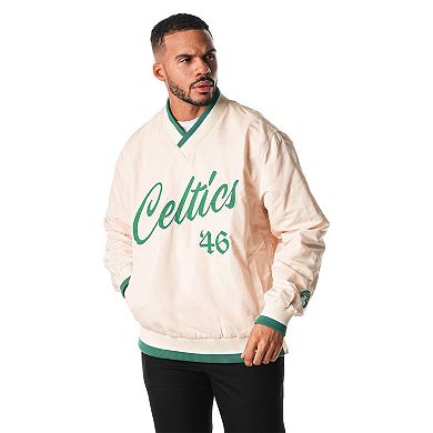 Unisex The Wild Collective Cream Boston Celtics Applique Pullover Windbreaker