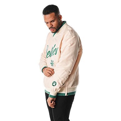 Unisex The Wild Collective Cream Boston Celtics Applique Pullover Windbreaker