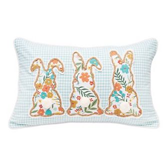 C&F Home Blossom Bunny Trio Easter Throw Pillow