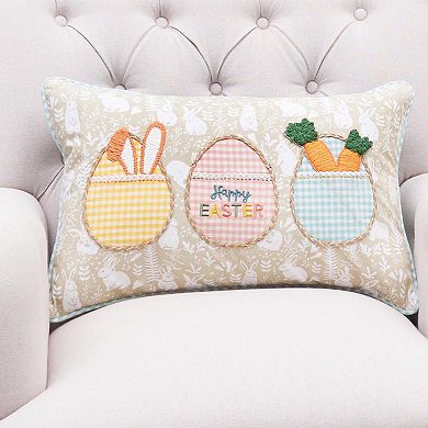 C&F Home Happy Easter Egg Trio Throw Pillow