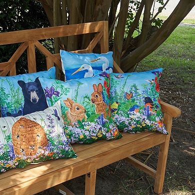C&F Home Easter Bunny Garden Indoor / Outdoor Throw Pillow