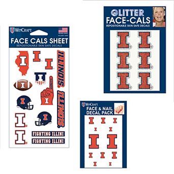 WinCraft Illinois Fighting Illini 4" x 7" Waterless Tattoos Set