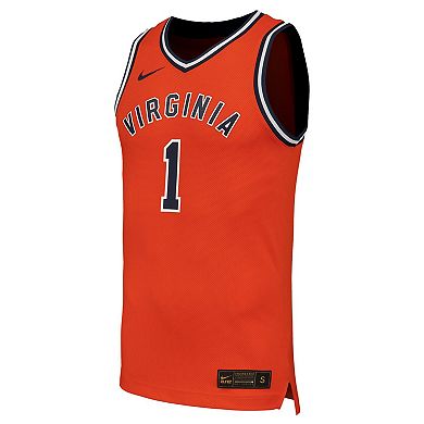 Men's Nike #1 Orange Virginia Cavaliers Throwback Replica Basketball Jersey