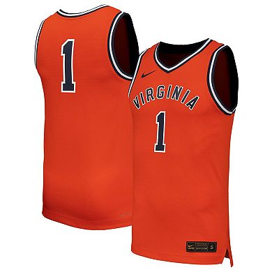 Men's Nike #1 Orange Virginia Cavaliers Throwback Replica Basketball Jersey