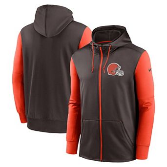 Men's Nike Brown Cleveland Browns Performance Full-Zip Hoodie