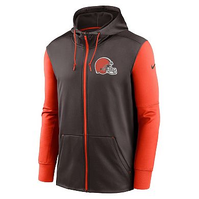Men's Nike Brown Cleveland Browns Performance Full-Zip Hoodie
