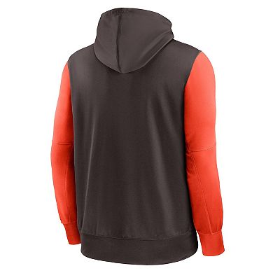 Men's Nike Brown Cleveland Browns Performance Full-Zip Hoodie