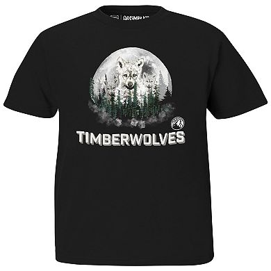 Youth Stadium Essentials Black Minnesota Timberwolves Mascot T-Shirt