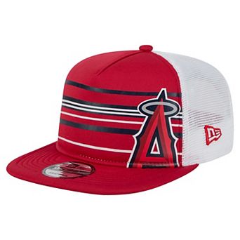 Men's New Era Red Los Angeles Angels 9FIFTY A-Frame Trucker Snapback Hat